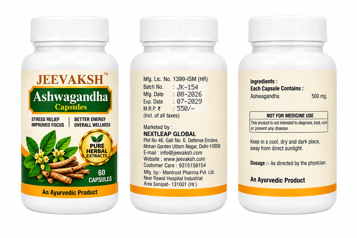 JEEVAKSH Ashwagandha Capsules - Jeevaksh