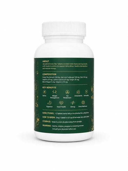 JEEVAKSH Green Tea Tablets | Premium Herbal Formula | 60 Tablets - Jeevaksh